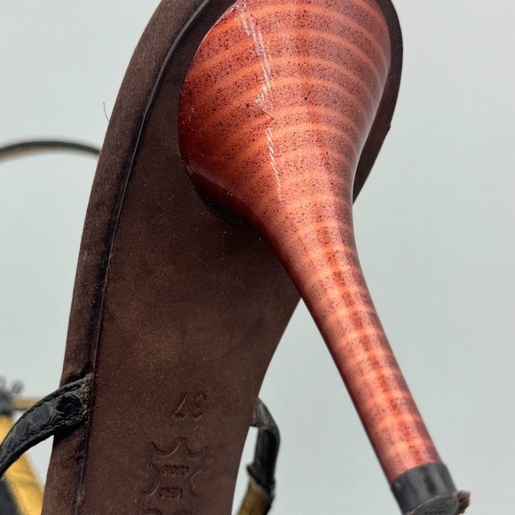 Vintage Rare Vero Cuoio shoes crystal peacock women’s heels size 37 - Picture 9 of 12